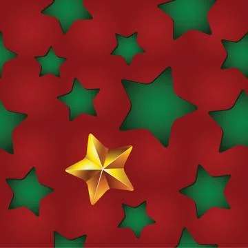 Vector seamless Christmas pattern with clipped stars. Holiday theme Stock Illustration