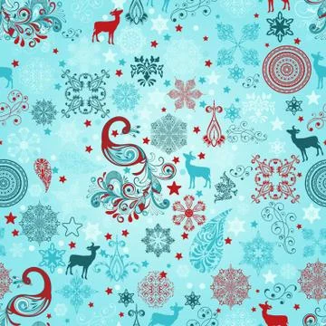 Vector seamless christmas pattern Stock Illustration