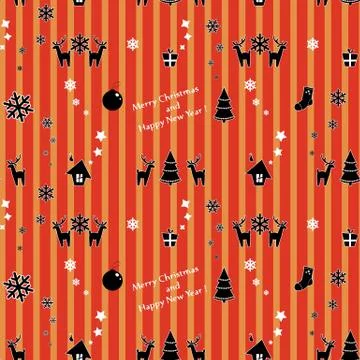 Vector seamless Christmas pattern Stock Illustration