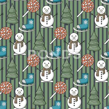 Vector seamless Christmas pattern Ilustração Stock