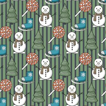 Vector seamless Christmas pattern Stock Illustration