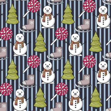 Vector seamless Christmas pattern Stock Illustration