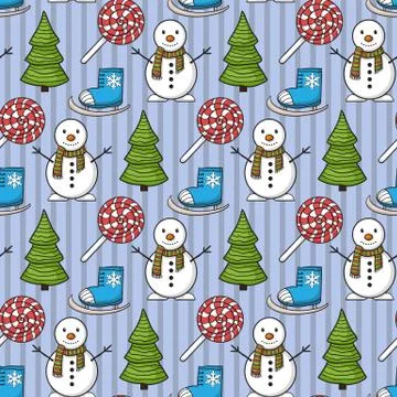 Vector seamless Christmas pattern Stock Illustration