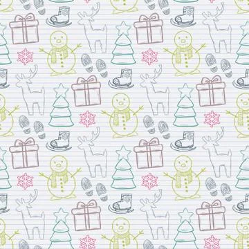 Vector seamless Christmas pattern Stock Illustration