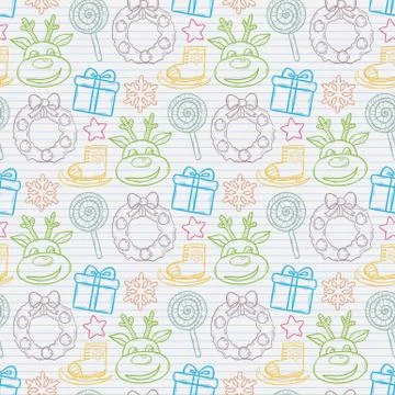 Vector seamless Christmas pattern Stock Illustration