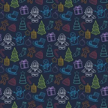 Vector seamless  Christmas pattern Stock Illustration