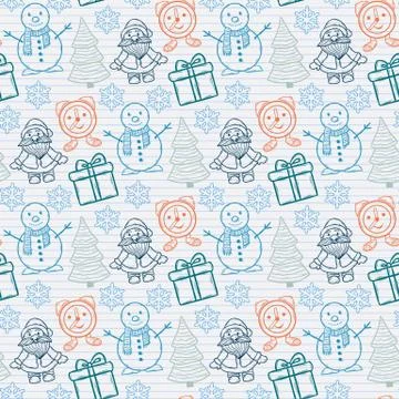 Vector seamless Christmas pattern Stock Illustration