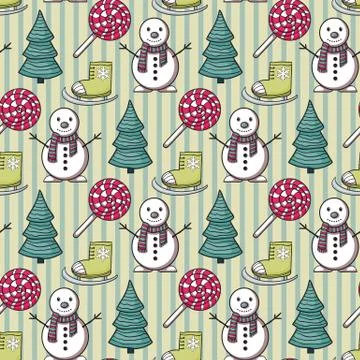 Vector seamless Christmas pattern Stock Illustration