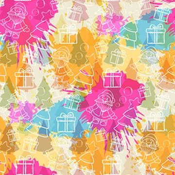 Vector seamless Christmas pattern Vector seamless Christmas pattern with S... Stock Photos