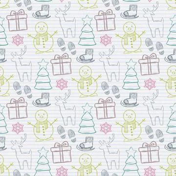 Vector seamless Christmas pattern Vector seamless Christmas pattern with g... Stock Photos