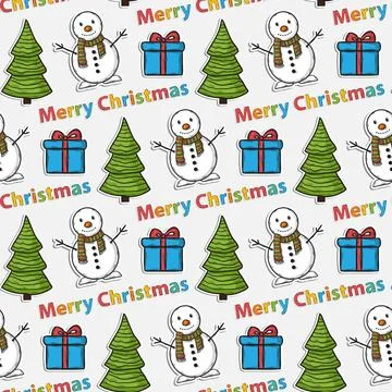 Vector seamless Christmas pattern,sticker Vector seamless Christmas patter... Stock Photos