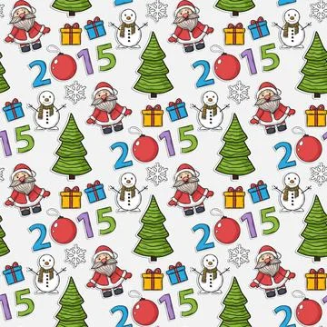 Vector seamless Christmas pattern,sticker Vector seamless Christmas patter... Stock Photos
