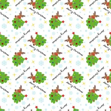 Vector seamless Christmas winter pattern for children Stock Illustration