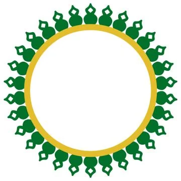 Vector Seamless Circle Decoration Traditional House of Betawi, Old Jakarta, I Stock Illustration