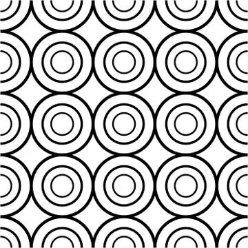 Vector seamless cirlce geometric pattern. Monochrome repeatable background 스톡 일러스트