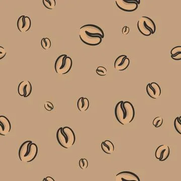 Vector seamless coffee beans background Stock Illustration