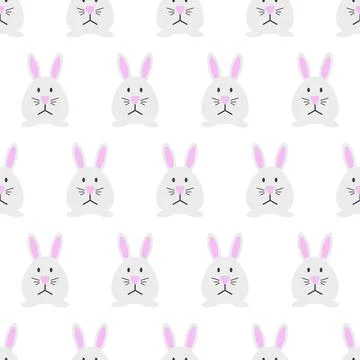 Vector seamless color Easter pattern with bunnies. Holiday repeatable cartoon Stockillustratie