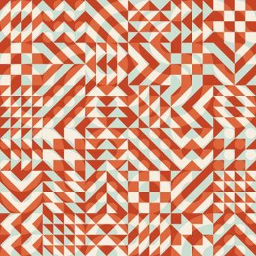 Vector Seamless Color Overlay Irregular Geometric Blocks Square Quilt Pattern Illustrazione stock