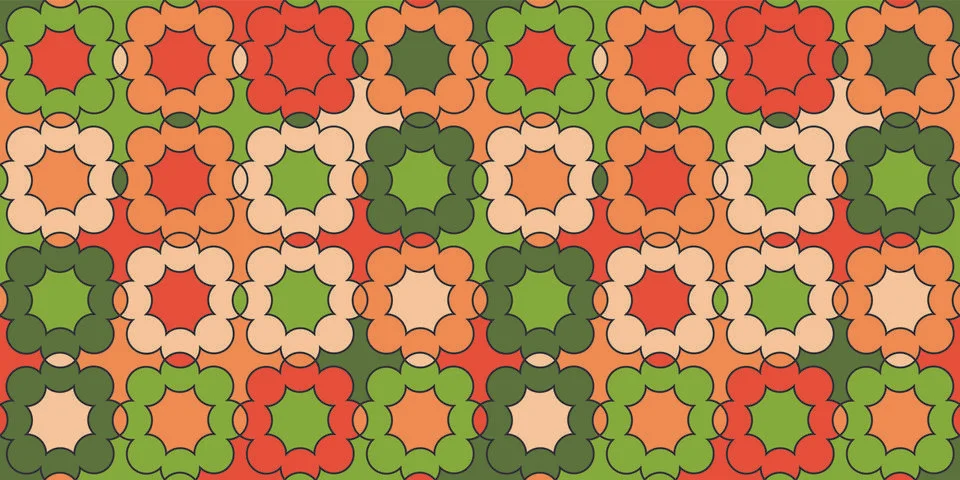 Vector seamless color pattern of arbitrary circle lines. Stock illustration f 스톡 일러스트