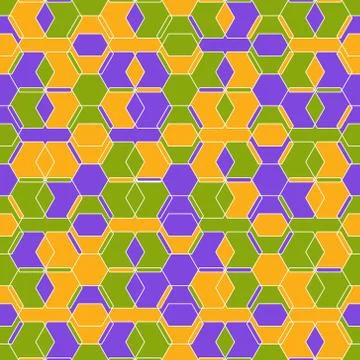 Vector seamless color pattern of arbitrary hexagon lines. Stock illustration Stock Illustration