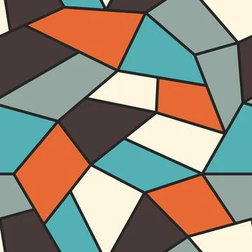Vector seamless color polygonal geometric pattern. Contemporary repeatable Stock Illustration