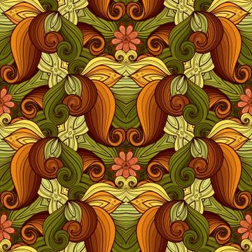 Vector Seamless Colored Ornate Pattern イラスト素材