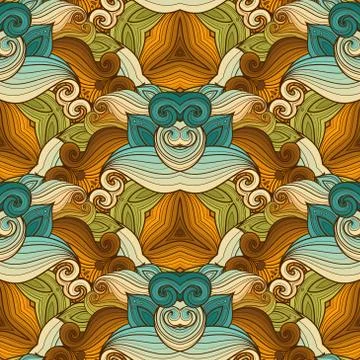 Vector Seamless Colored Ornate Pattern Illustrazione stock