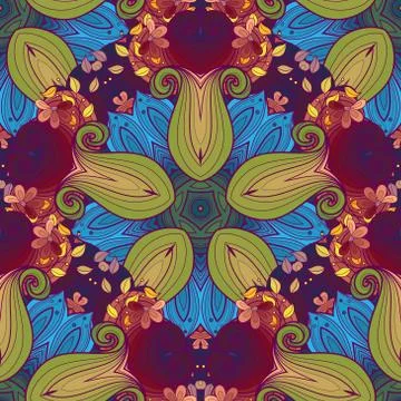 Vector Seamless Colored Ornate Pattern Illustrazione stock