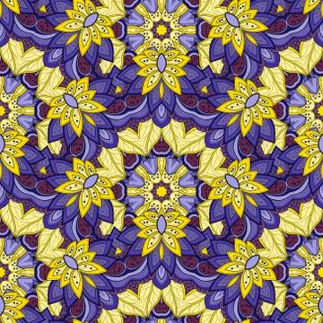 Vector Seamless Colored Ornate Pattern Illustrazione stock