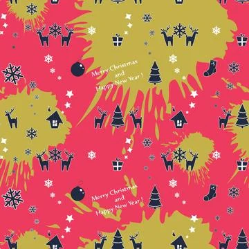 Vector seamless colorful Christmas pattern Vector seamless colorful Christ... 스톡 사진