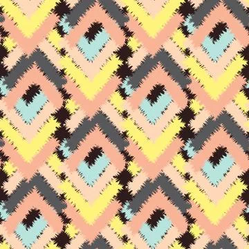 Vector seamless colorful ethnic pattern with arrows, Tribal ornament. Ethnic Stock Illustration