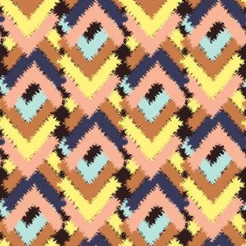 Vector seamless colorful ethnic pattern with arrows, Tribal ornament. Ethnic Stock Illustration