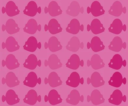 Vector seamless colorful fish pattern with tropical fish in different colors Illustrazione stock