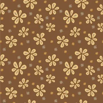Vector Seamless colorful flower pattern. Flat botanical ornament Stock Illustration