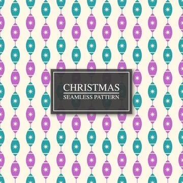 Vector seamless colorful pattern with christmas toys. Repeatable ornamental Иллюстрация