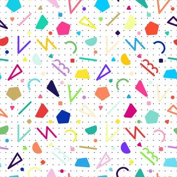 Vector seamless colorful pattern with geometric shapes. Abstract trendy 库存插图