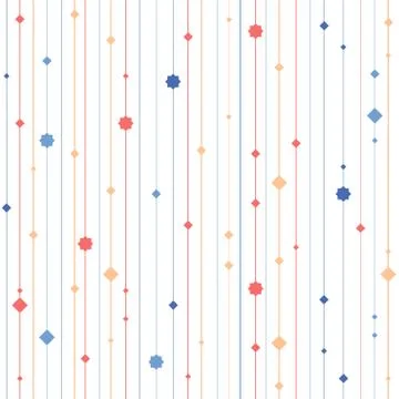 Vector seamless colorful pattern with lines and diamonds Stock Illustration