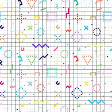 Vector seamless colorful pattern - minimalistic retro style. Abstract trendy イラスト素材