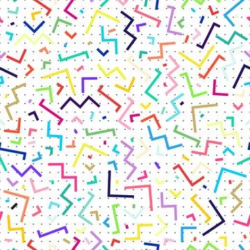 Vector seamless colorful pattern - retro style, fashion design 80-90s. Abstract Иллюстрация