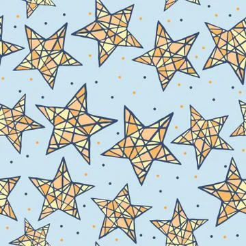 Vector seamless colorful stars pattern Stock Illustration