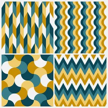 Vector seamless colorful striped patterns. Bright retro backgrounds. Endless イラスト素材