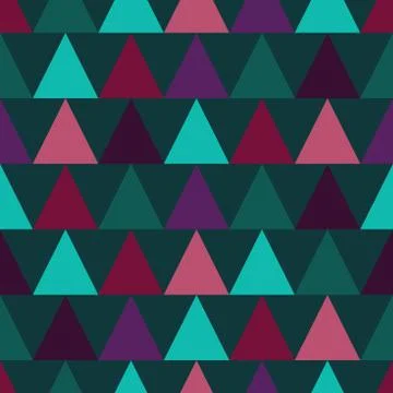 Vector Seamless colorful triangle pattern. Geometric abstract texture. Forest Stock Illustration