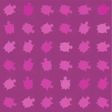 Vector seamless colorful turtle pattern with lines of turtles in black and white 스톡 일러스트