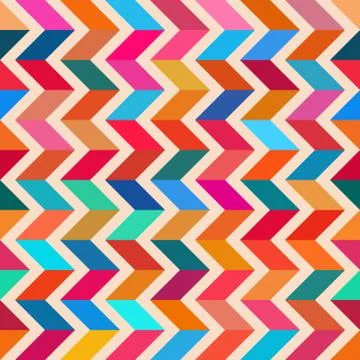 Vector Seamless Colorful ZigZag Line Bright Polygons Pattern Illustrazione stock