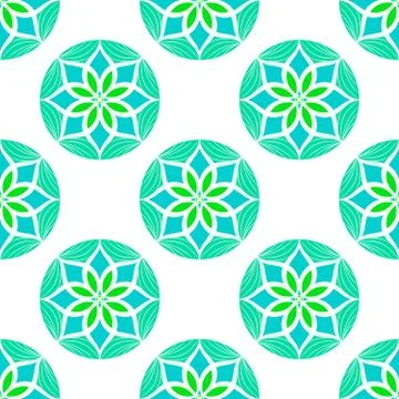 Vector Seamless Colour Mandala Pattern 스톡 일러스트