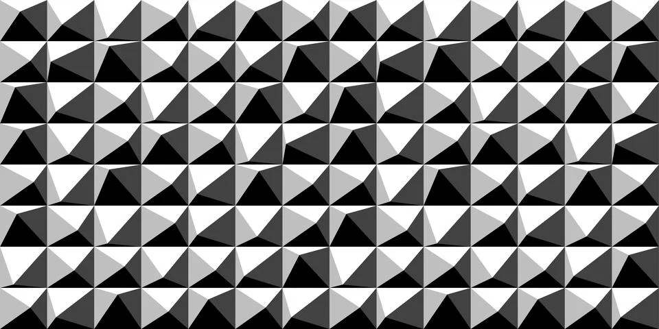 Vector seamless creative geometric triangle pattern. Repeatable monochrome Stock Illustration