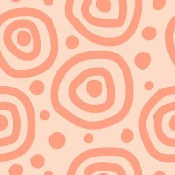 Vector seamless creative pattern with hand-drawn abstract circles and lines イラスト素材