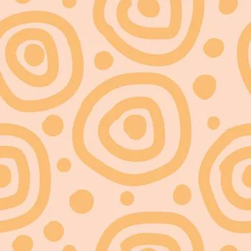 Vector seamless creative pattern with hand-drawn abstract circles and lines Illustrazione stock