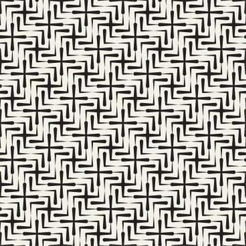 Vector seamless cross tiling pattern. Modern stylish geometric lattice textur Illustrazione stock
