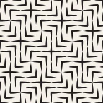 Vector seamless cross tiling pattern. Modern stylish geometric lattice textur Illustrazione stock